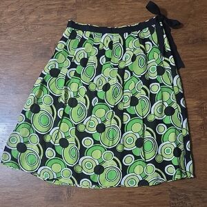 Vibrant Green and Black A-Line Skirt